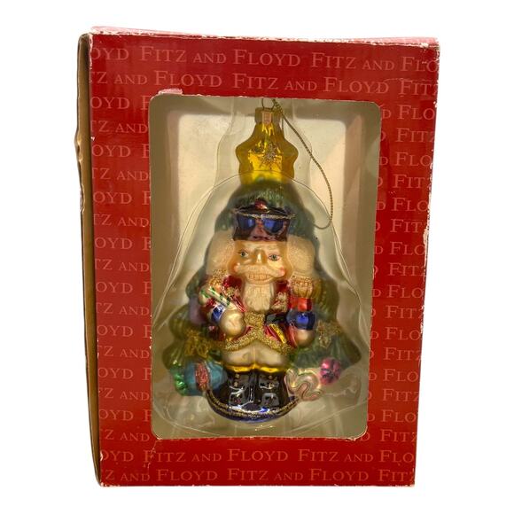 Fitz and Floyd Glass Ornament Sugar Plum Tree Nutcracker - Picture 1 of 14